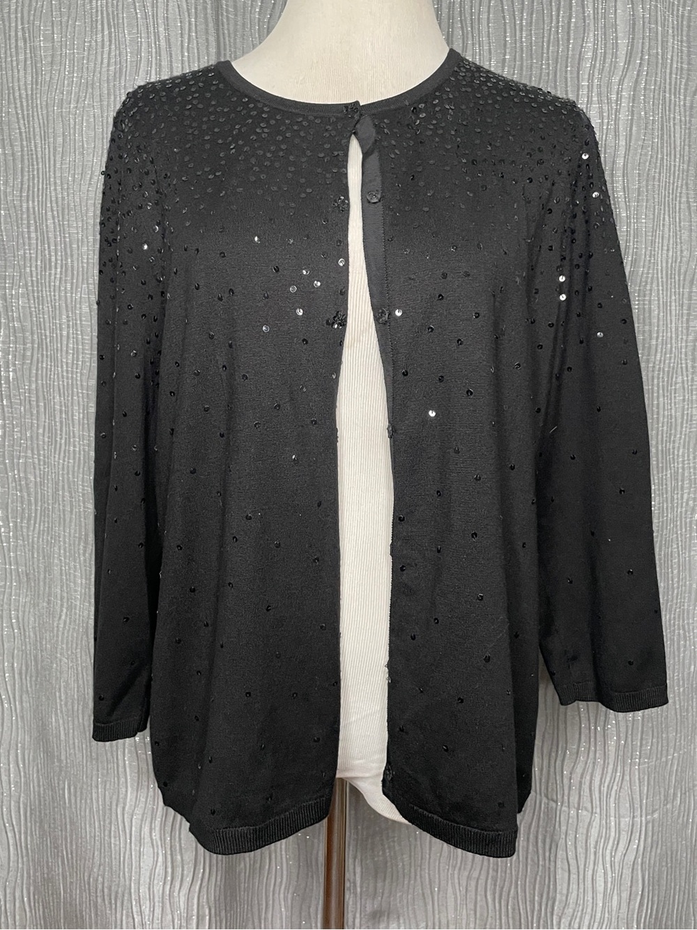 Sigrid Olsen Silk Blend Sequin-Embellished Women’s Cardigan